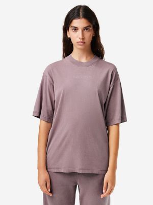Camiseta de algodón de punto bootcut Lacoste violeta