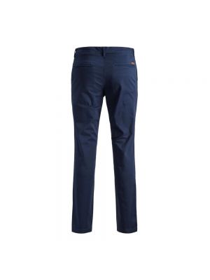 Pantalones chinos con botones con cremallera de algodón Jack & Jones azul