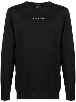 Raštuotas marškinėliai Throwback. juoda