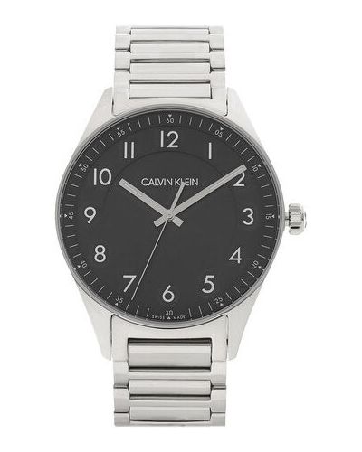 Digitální hodinky Calvin Klein stříbrné