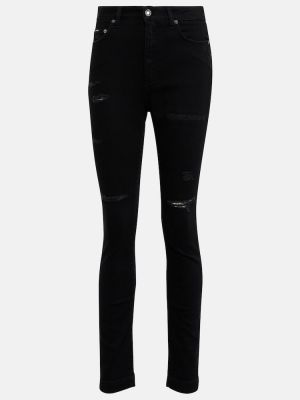 Skinny fit džínsy s vysokým pásom Dolce&gabbana čierna