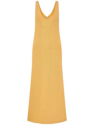 Sukienka midi bez rękawów z dekoltem w serek 12 Storeez żółta