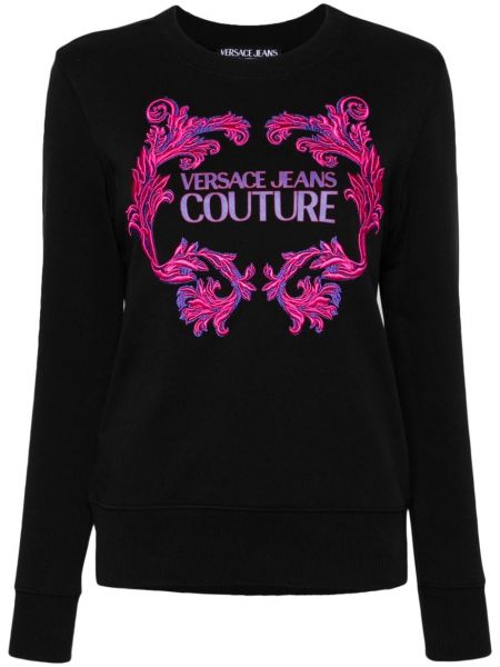 Βαμβακερός φούτερ με σχέδιο Versace Jeans Couture μαύρο