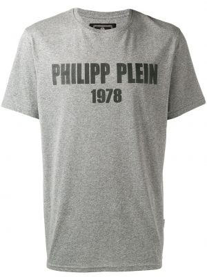 Tričko s potlačou Philipp Plein sivá