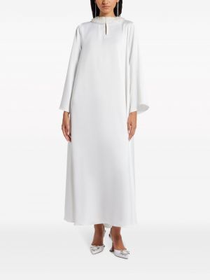 Sukienka długa z cekinami z krepy Shatha Essa biała