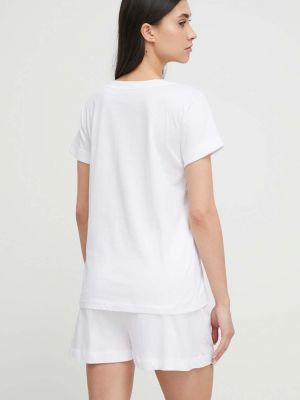Piżama bawełniana Emporio Armani Underwear biała