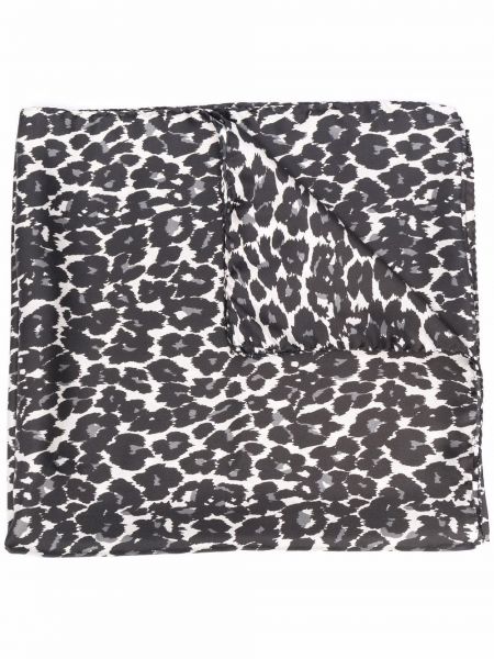 Pañuelo de seda con estampado leopardo Gabriele Pasini negro