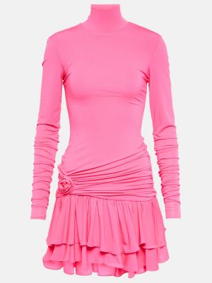 Платье мини с аппликацией Blumarine розовое