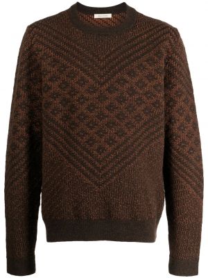 Жакардов пуловер Wales Bonner кафяво