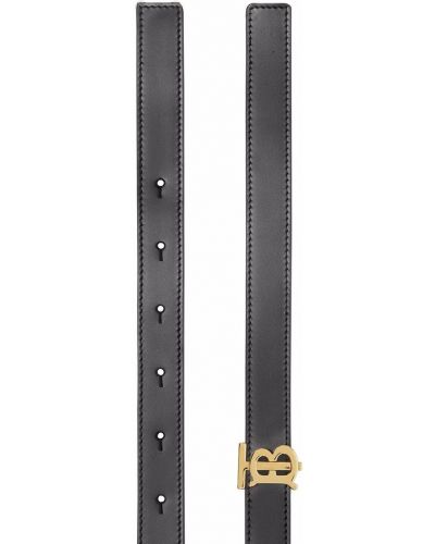 Oboustranný kožený pásek s přezkou Burberry černý
