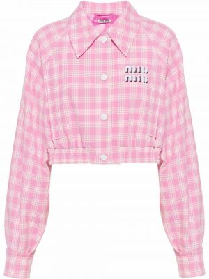 Карирана блуза Miu Miu