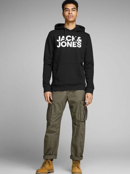 Толстовка с карманами Jack & Jones черная