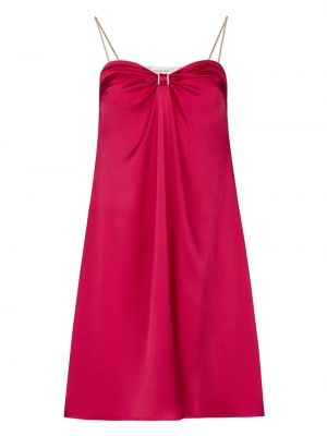 Satenska koktejl obleka brez rokavov Nina Ricci roza