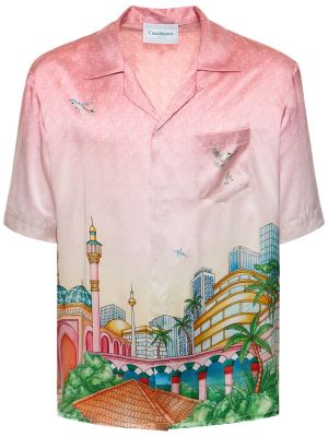 Hedvábná košile Casablanca růžová