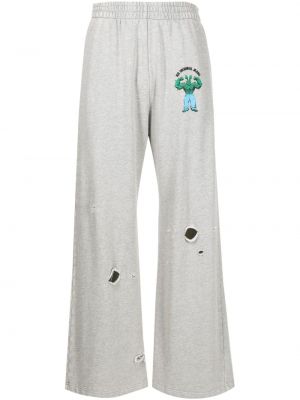 Pantalon de joggings en coton à imprimé Natasha Zinko gris