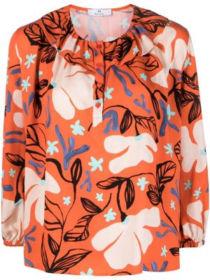 Блуза на цветя с принт Ps Paul Smith оранжево