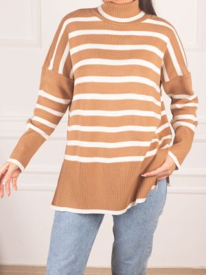 Svītrainas džemperis ar augstu apkakli Armonika