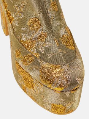 Botines con plataforma de tejido jacquard Dries Van Noten dorado