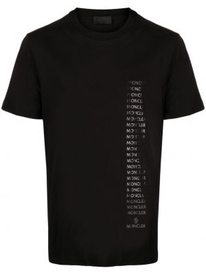Pamut póló nyomtatás Moncler fekete