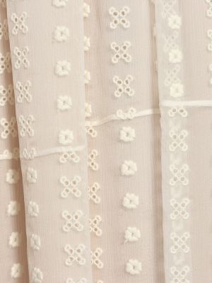 Hedvábné midi sukně s výšivkou Chloã© bílé