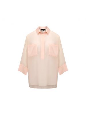 Хлопковая шелковая блузка Tegin розовая