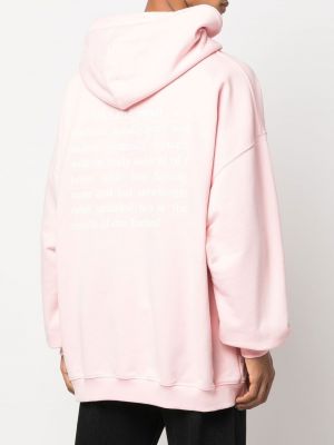 Raštuotas džemperis su gobtuvu Vetements rožinė