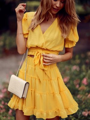 Mini sukně Fasardi žluté