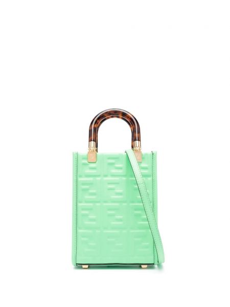 Τσάντα shopper Fendi πράσινο