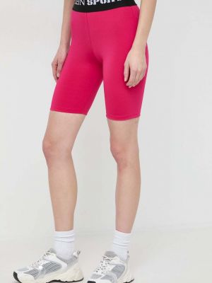 Спортни панталони с висока талия с принт Plein Sport розово