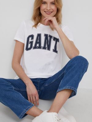 Бавовняна футболка Gant, біла