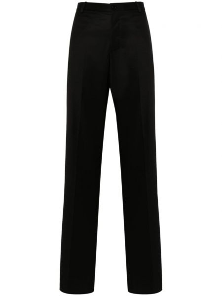 Vlněné rovné kalhoty Balenciaga černé