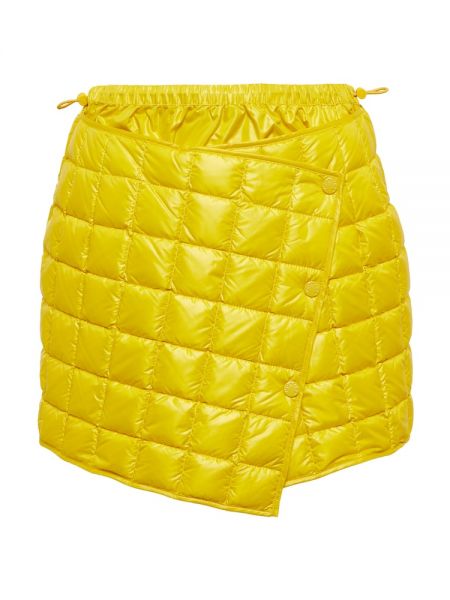 Πουπουλένια καπιτονέ φούστα mini Moncler κίτρινο