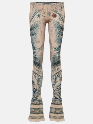 Leggings con estampado de malla Jean Paul Gaultier