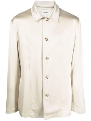 Saténová košile Nanushka bílá