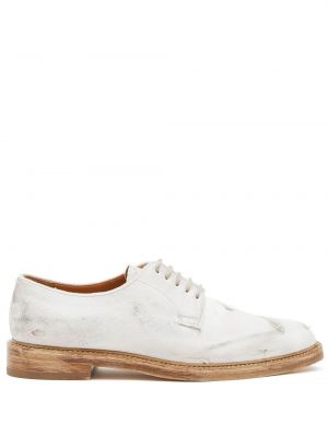 Pantofi cu șireturi zdrențuiți din dantelă Maison Margiela alb
