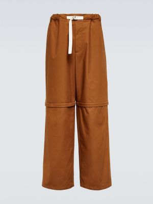 Bavlněné kalhoty Jil Sander hnědé