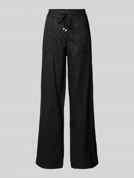 Lniane spodnie Lauren Ralph Lauren czarne