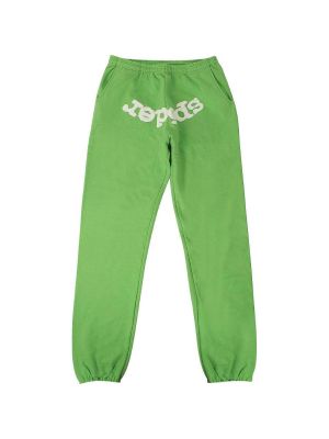 Спортивные штаны с принтом Sp5der зеленые