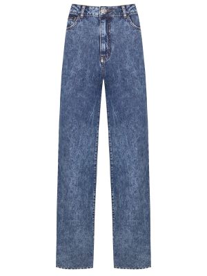 Хлопковые прямые джинсы Philipp Plein синие