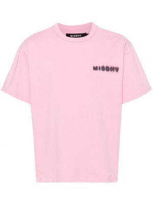 Bavlnené tričko s potlačou Misbhv ružová