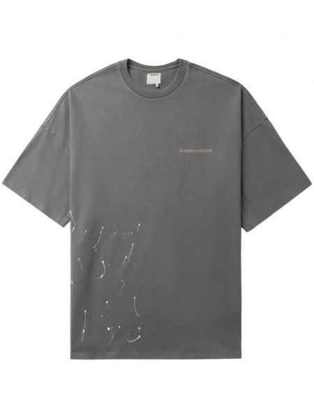 Bombažna majica s potiskom Musium Div. siva