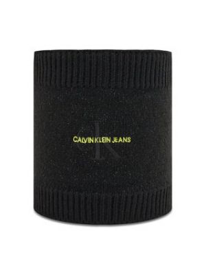 Reflexní pletený šál Calvin Klein Jeans černý