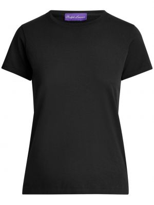 Kokvilnas t-krekls ar apaļu kakla izgriezumu Ralph Lauren Collection melns