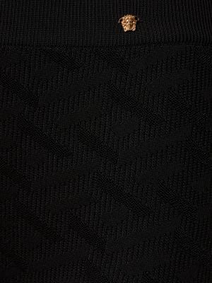 Žakardinis kelnės iš viskozės Versace juoda