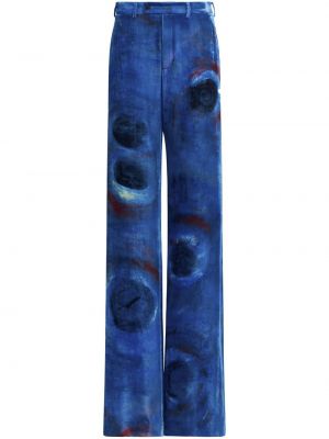 Pantaloni cu picior drept cu imagine Marni albastru