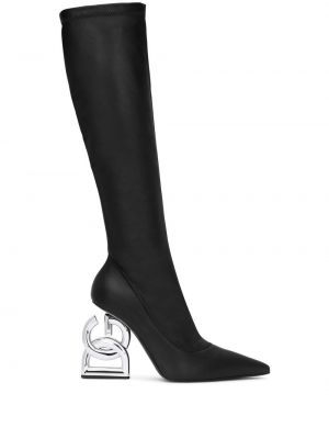 Gumijasti škornji s peto Dolce & Gabbana črna