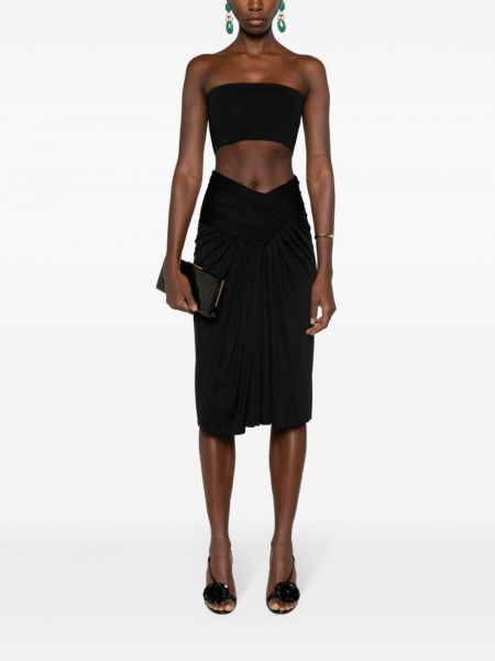 Drapované mini sukně Saint Laurent černé