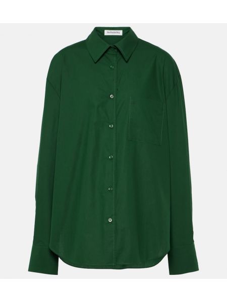 Kokvilnas garš krekls The Frankie Shop zaļš