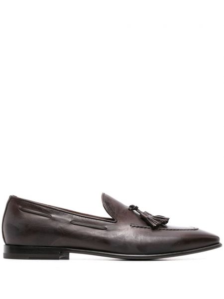 Δερμάτινα loafers Scarosso καφέ