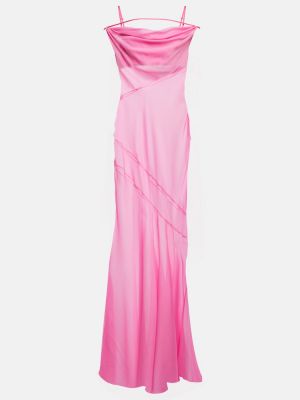 Макси рокля с драперии Jacquemus розово